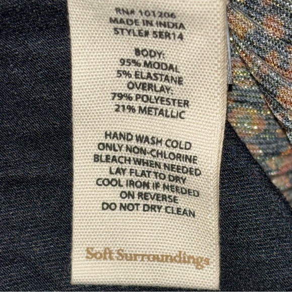 Soft Surroundings Minerva Red Metallic Pleat Carmella Top Blouse - Picture 10 of 13